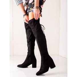 Laura Mode Botas de tacón alto hasta el muslo negro 1 Laura Mode Botas de tacón alto hasta el muslo negro 1