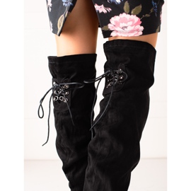 Laura Mode Botas de tacón alto hasta el muslo negro 2 Laura Mode Botas de tacón alto hasta el muslo negro 2