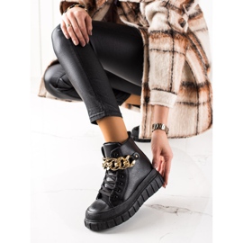 TRENDI Botas Calientes Zapatillas negro 1