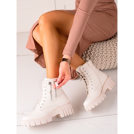 Goodin Tramperos de moda con cremalleras decorativas beige 2