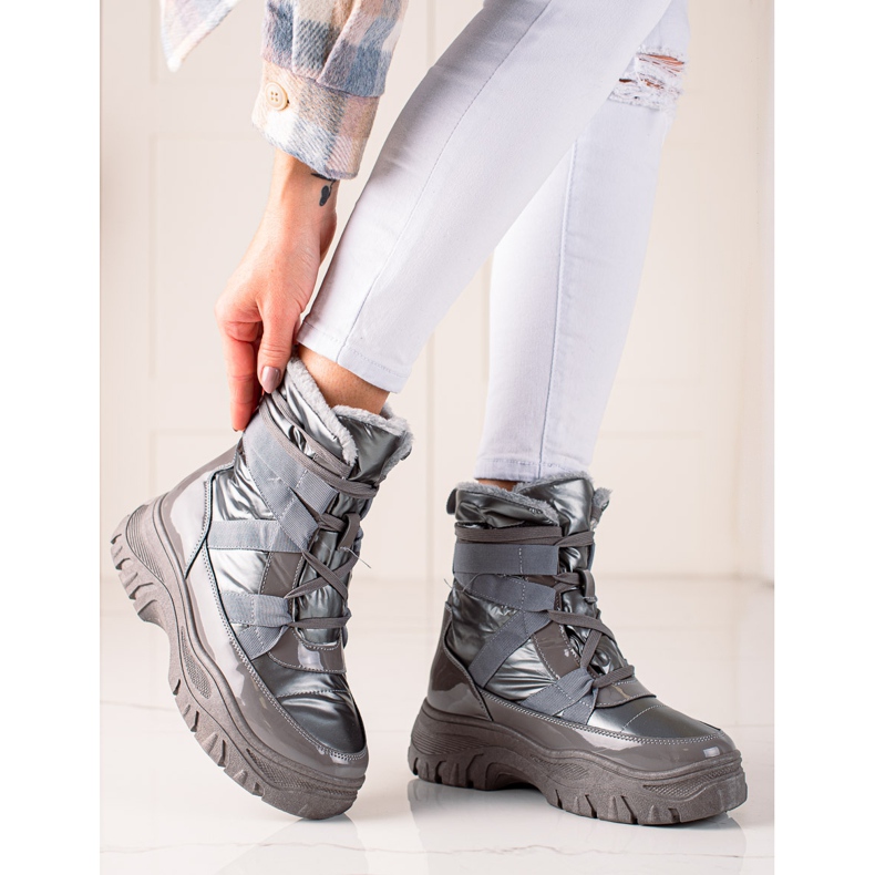 TRENDI Botas de nieve grises LT240g plata 1