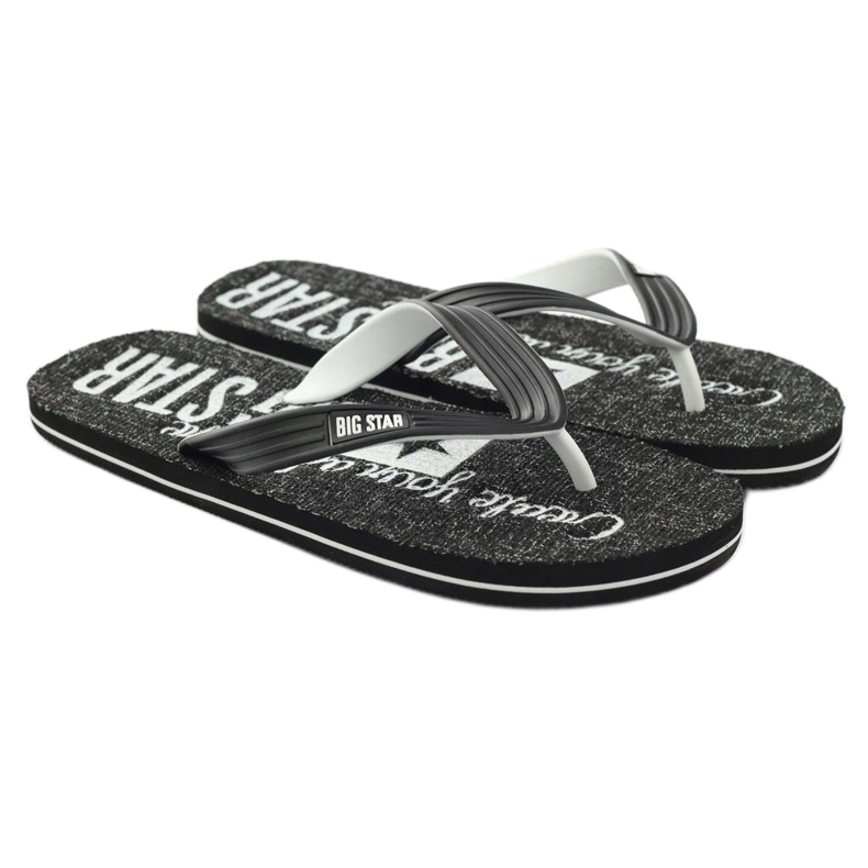 Big Star 174621 chanclas zapatos de hombre blanco negro 4