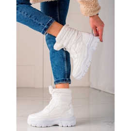 TRENDI Botas de nieve blancas relucientes blanco 3
