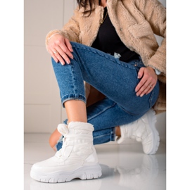 TRENDI Botas de nieve blancas relucientes blanco 1