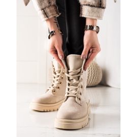 TRENDI Trappers de ante beige 3