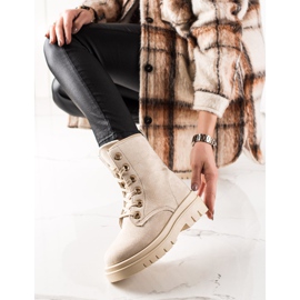 TRENDI Trappers de ante beige 4