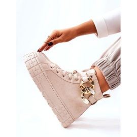 Zapatillas altas en la plataforma Evenia beige claro 5
