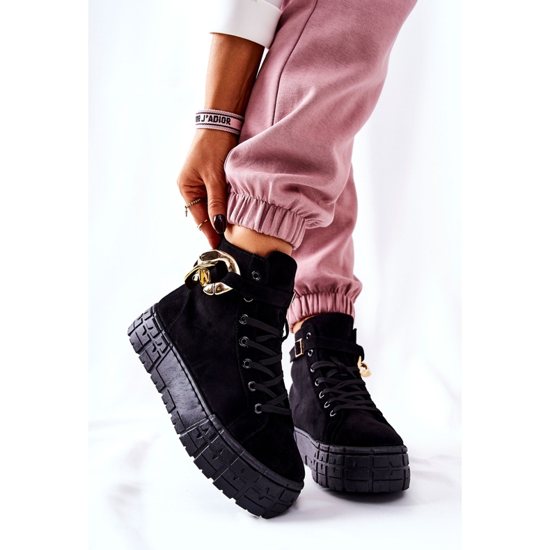 Zapatillas altas en la plataforma Evenia negra negro 2