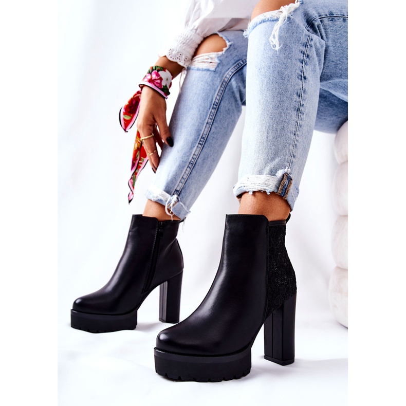 PS1 Botas altas de cuero en un poste de Diomice negro 2 PS1 Botas altas de cuero en un poste de Diomice negro 2