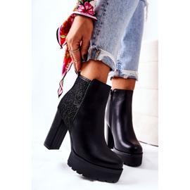 PS1 Botas altas de cuero en un poste de Diomice negro 3