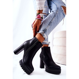 PS1 Botas altas de cuero en un poste de Diomice negro 4