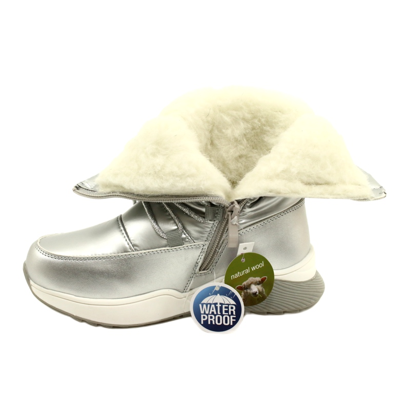 Botas de nieve impermeables para niños Miss Evento 21DZ23-4325 Silver plata 5