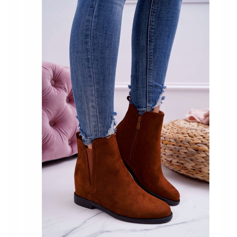 BUGO Botas De Cuña De Mujer Ante Camel Tema marrón 1