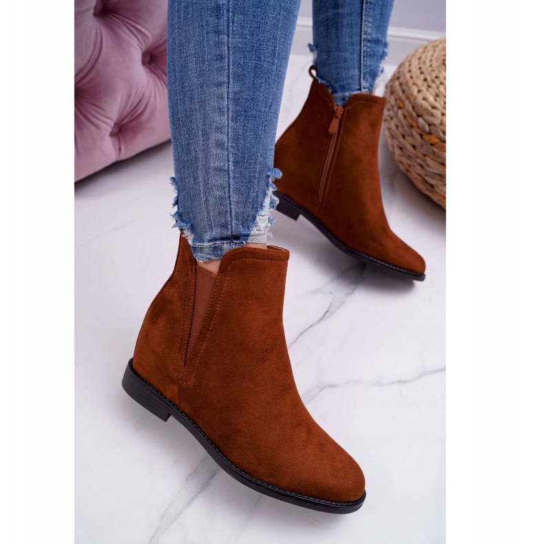 BUGO Botas De Cuña De Mujer Ante Camel Tema marrón 3