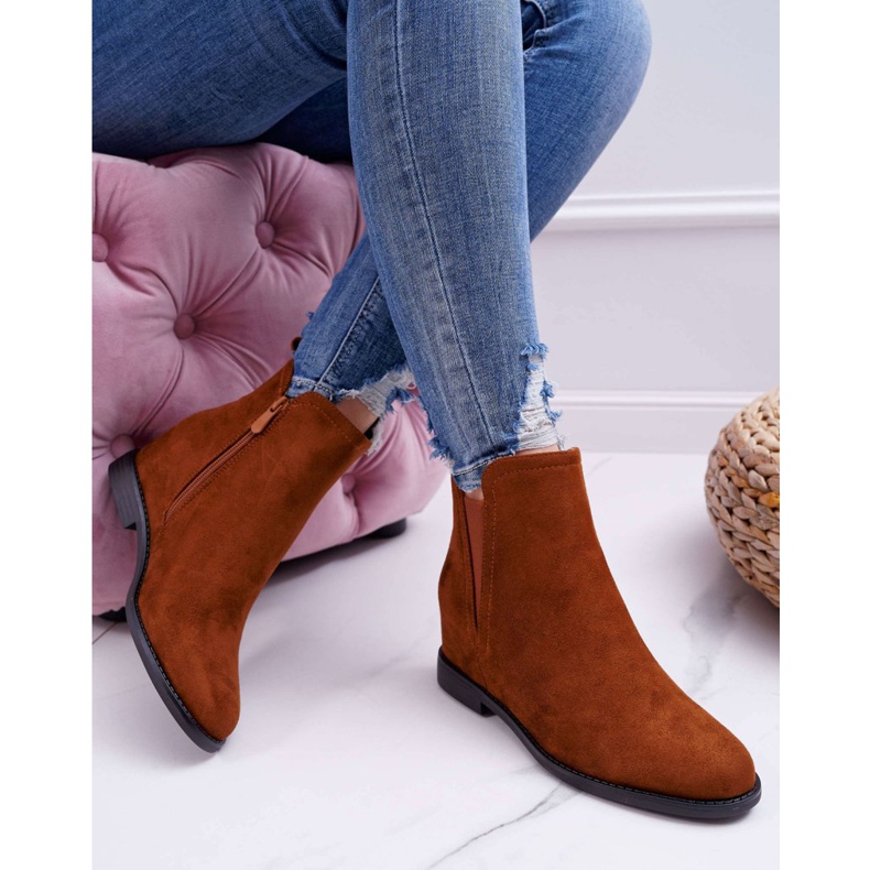 BUGO Botas De Cuña De Mujer Ante Camel Tema marrón 4