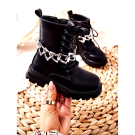 FR1 Botas Infantiles Negra Con Cadena negro 4 FR1 Botas Infantiles Negra Con Cadena negro 4
