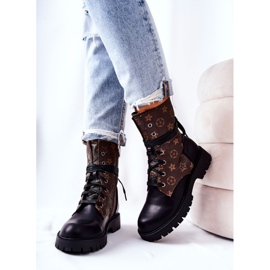FJ1 Botas Lonevis de cuero marrón y negro 3