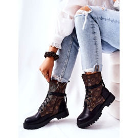 FJ1 Botas Lonevis de cuero marrón y negro 4
