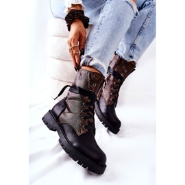FJ1 Botas Lonevis de cuero marrón y negro 1