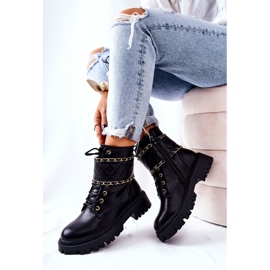 Botas De Trabajo Negras Con Cadena Caleanor Negra negro 4