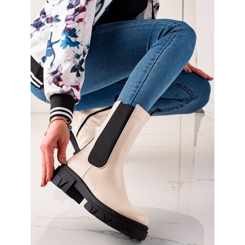 Goodin Botas altas de moda beige 2