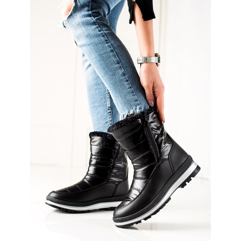 TRENDI Botas de nieve clásicas en la cremallera negro 2 TRENDI Botas de nieve clásicas en la cremallera negro 2
