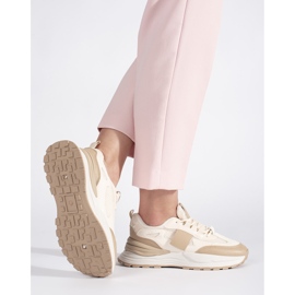 Deportivas mujer beige y blanco. 3