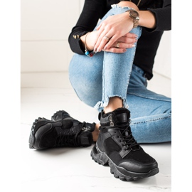 TRENDI Botas cálidas con cordones negro 1