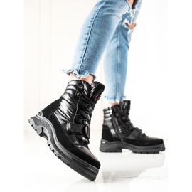 Seastar Botas de nieve de cuero negras negro 3