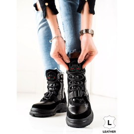 Seastar Botas de nieve de cuero negras negro 1