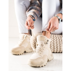 TRENDI Botas cálidas con cordones beige 1