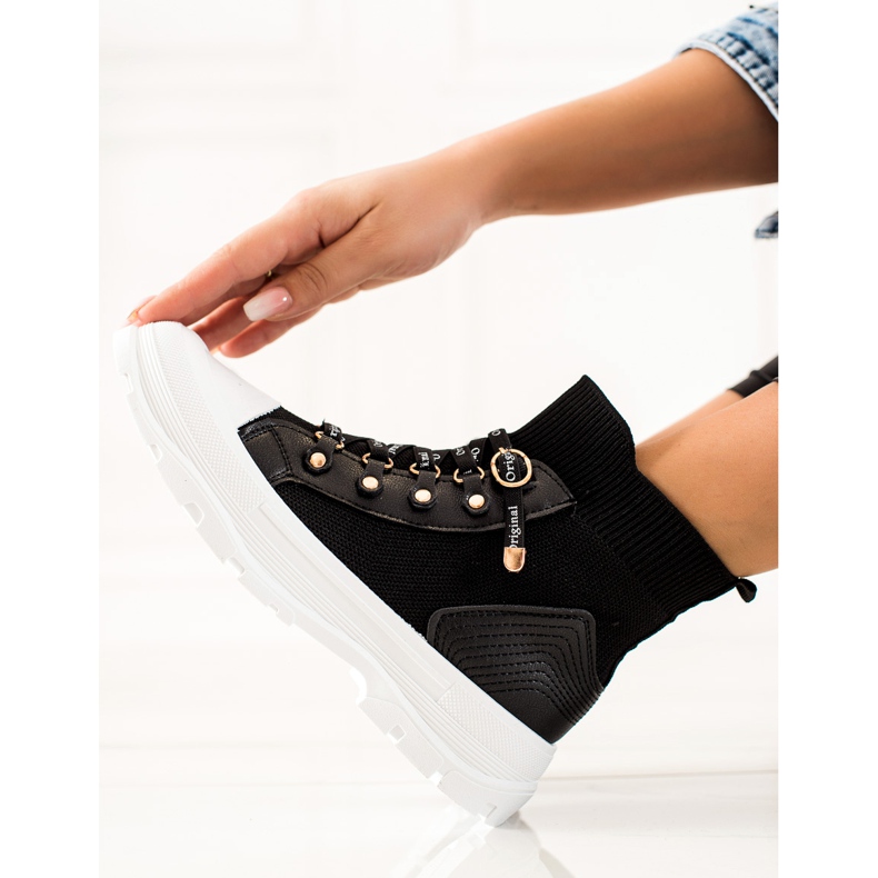 Goodin Zapatillas altas de moda negro 1 Goodin Zapatillas altas de moda negro 1