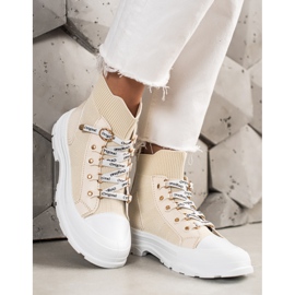 Goodin Zapatillas altas de moda beige 2