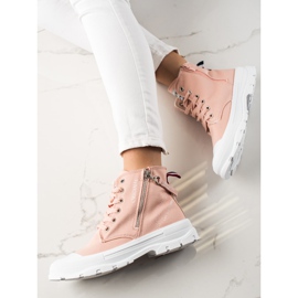 Goodin Zapatillas con cremallera decorativa rosado 1