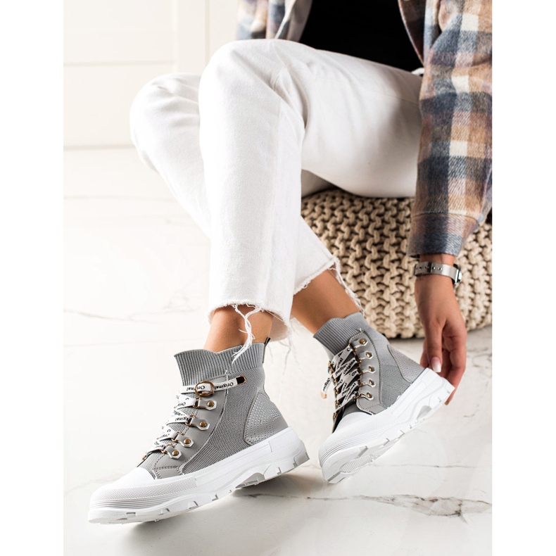 Goodin Zapatillas altas de moda gris 2