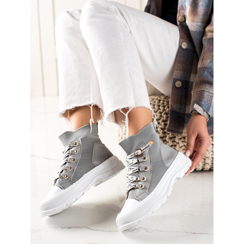 Goodin Zapatillas altas de moda gris 1