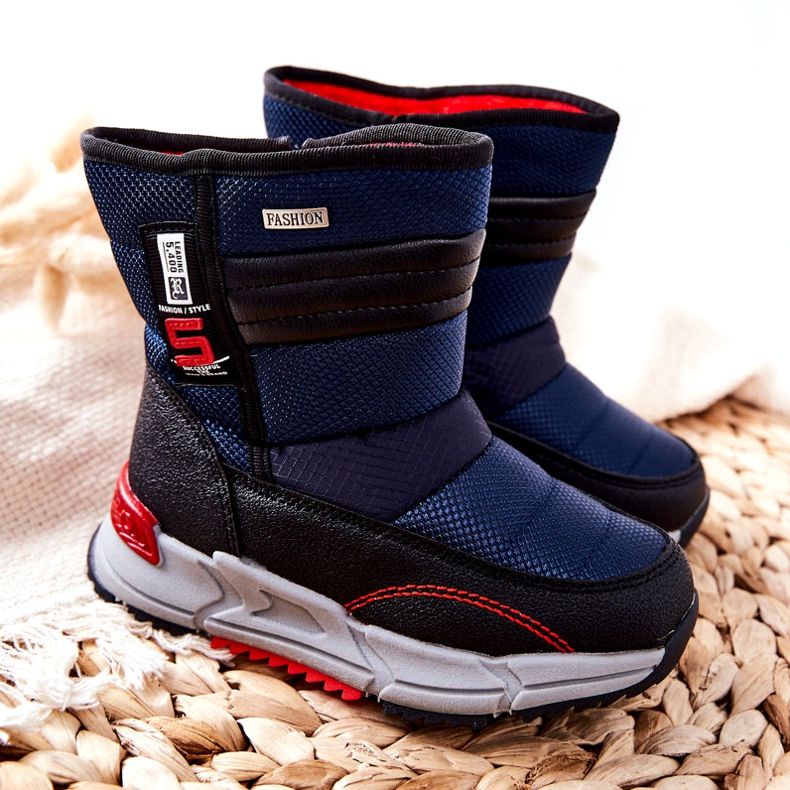 PJ2 Botas de nieve altas cálidas para niños Leoth azul marino negro 4