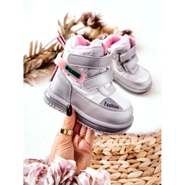 PJ2 Botas de nieve cálidas Botas Hesiera plateadas con cremallera rosado 3