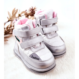 PJ2 Botas de nieve cálidas Botas Hesiera plateadas con cremallera rosado 4
