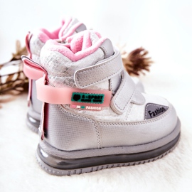 PJ2 Botas de nieve cálidas Botas Hesiera plateadas con cremallera rosado 5