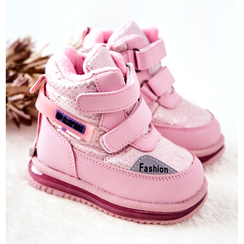 PJ2 Botas de nieve cálidas con cremallera Hesiera rosa 1