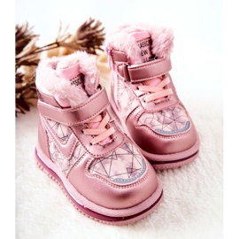 PJ2 Botas de nieve cálidas para niños Pink Shirinell rosa 2