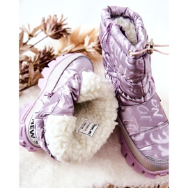 PJ2 Botas de nieve cálidas para niños con cremallera Violet Cleome púrpura 1