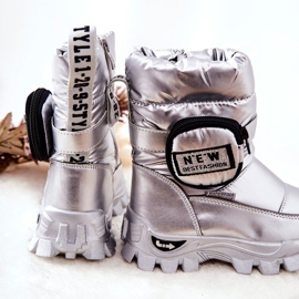 PJ2 Botas de nieve cálidas para niños con riñón plateado Nereyda plata 2
