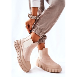 PH1 Botines de ante en una plataforma Jennily beige 3