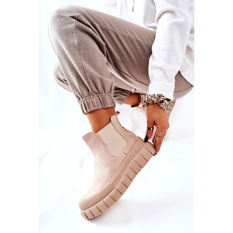 PH1 Botines de ante en una plataforma Jennily beige 2 PH1 Botines de ante en una plataforma Jennily beige 2