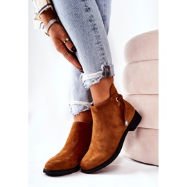 Botas Numbero de ante camel para mujer marrón 4