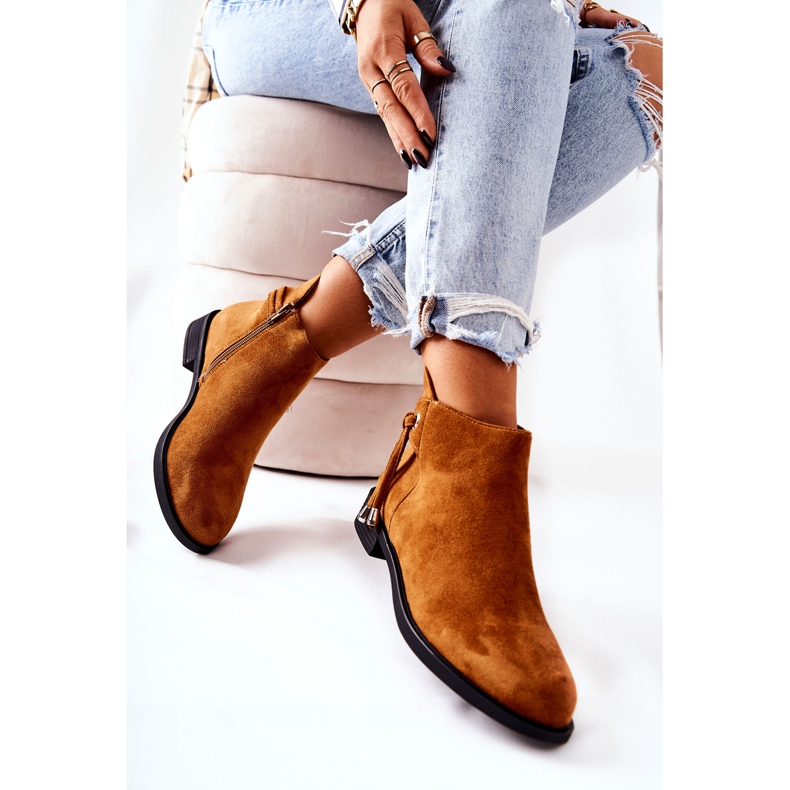 Botas Numbero de ante camel para mujer marrón 1 Botas Numbero de ante camel para mujer marrón 1