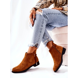 Botas Numbero de ante camel para mujer marrón 2
