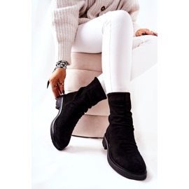 Botas altas arrugadas de ante negro Trisha 2